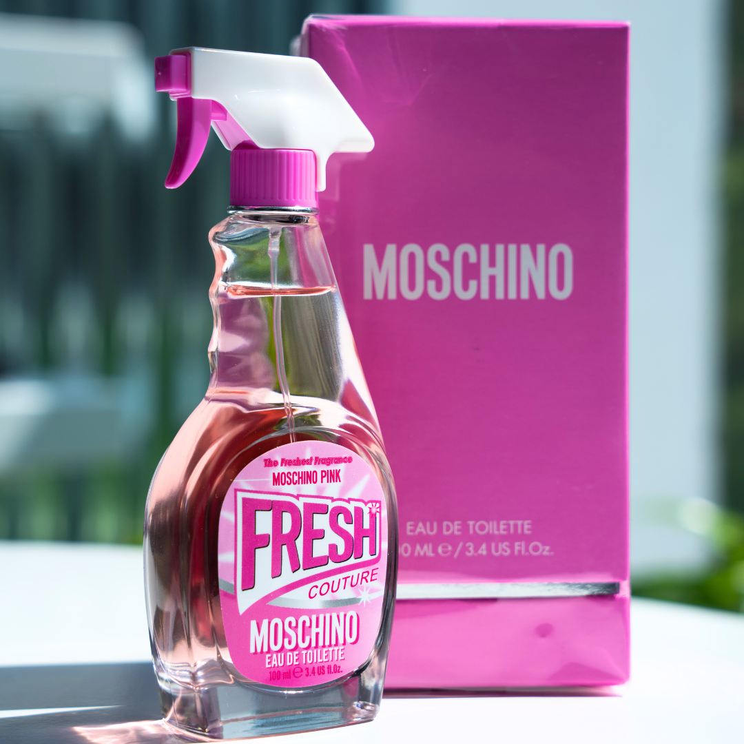 Moschino top parfum pink